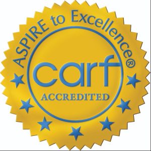 CARF Accredited ASPIRE to Excellence seal